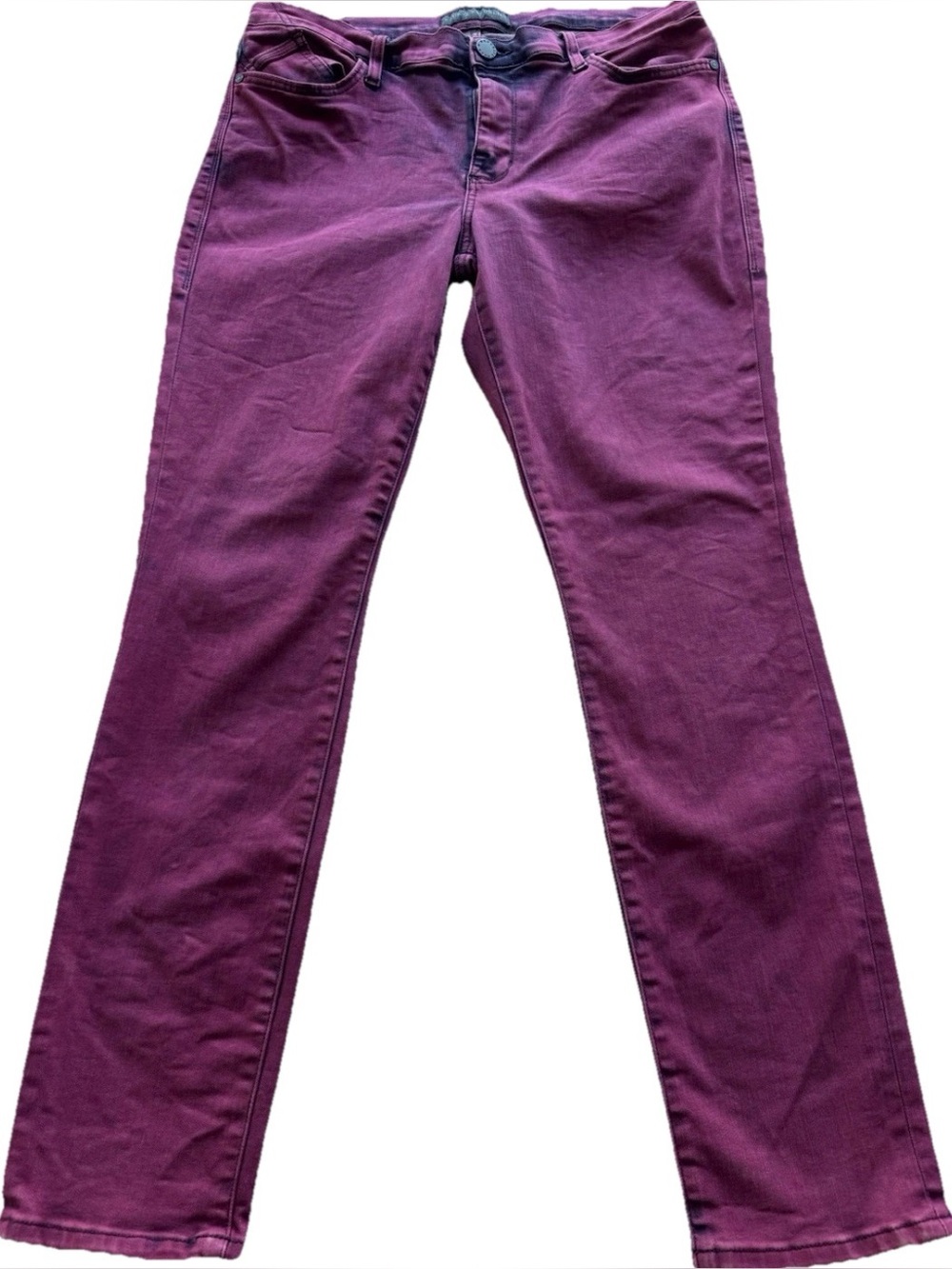 Rock & Republic Berlin Purple Jeans Sz 16 High Rise Slim Boot Stretch Flattering